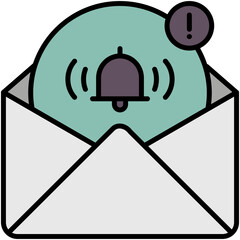 Fototapete - Notification Icon. Message Mail Symbol. Line Filled Icon Vector Stock