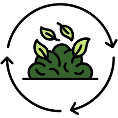 Fototapete - Compostable Icon. Bio Decompose Symbol. Line Filled Icon Vector Stock