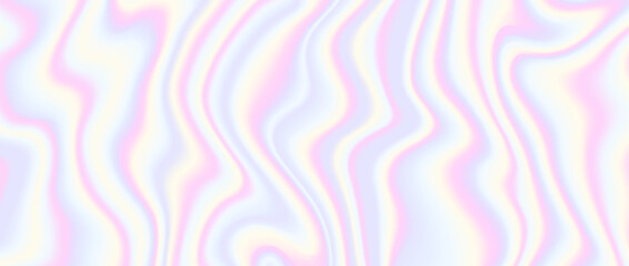 Poster - Holographic background. Unicorn gradient backdrop. Liquid metallic texture. Pastel colors blurred backdrop. Iridescent hologram effect wallpaper for cover, poster, banner. Vector illustration