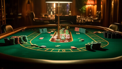 High stakes gambling at luxurious casino club generated by AI