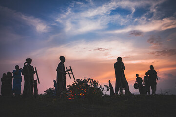 Gongs dancing of ethnic minority on Highlands of Vietnam