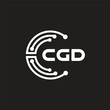 © designhill - CGD letter technology logo design on black background. CGD creative initials letter IT logo concept. CGD letter design.