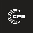 © designhill - CPB letter technology logo design on black background. CPB creative initials letter IT logo concept. CPB letter design.