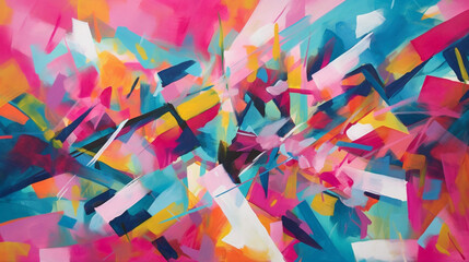 Wall Mural - Infinite Exploring of Geometric Abstract Art Colorful Artwork  the emotions of uncertainty and unpredictability, generative AI