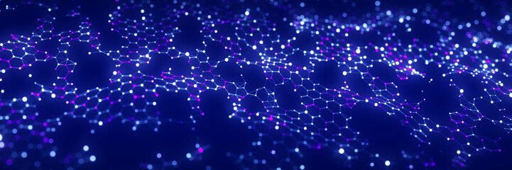 Poster - technology hexagon dynamic wave. futuristic honeycomb concept. digital technology webflow. big data 