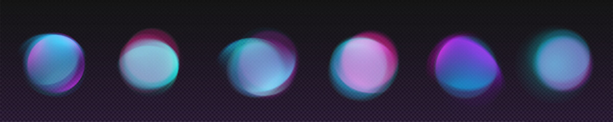 Poster - abstract radial gradient blur in purple and blue vector. aura glow round vibrant set. isolated soft 