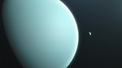 Wall Mural - Planet Uranus in Outer-space. Animation, close-up