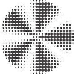 Poster - Circle dots with halftone pattern. Round gradient background. Elements with gradation points texture. Abstract geometric shape