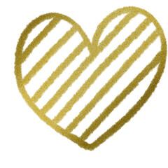 Wall Mural - Gold pencil heart doodle line.	
