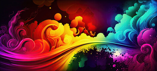 Wall Mural - Abstract gradient colorful background wallpaper design (Generative AI)