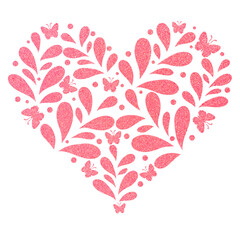 Wall Mural - Pink Abstract heart shape outline.	