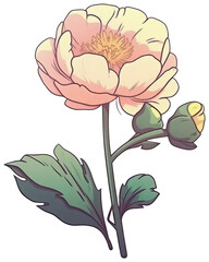 Flower sticker transparent illustration.