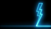 Flash Lightning Icon Glowing Neon Lights Neon Lines Modern Looped Animated Background
