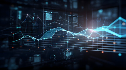 Digitals data stream Bright, colorful background. Abstract Abstract digital network connection technology business. Network connections concept. Big data and cybersecurity. Generative AI