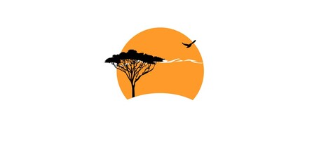 Wall Mural - travel to africa logo design animation footage