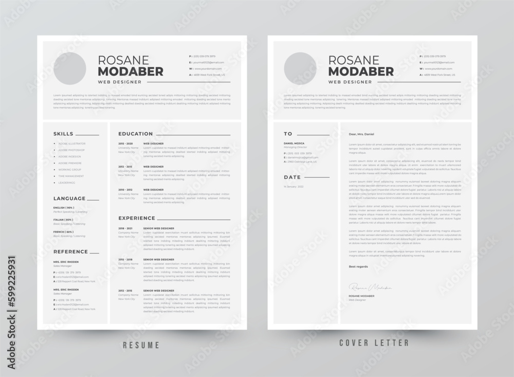 Resume Template Stock Vector | Adobe Stock