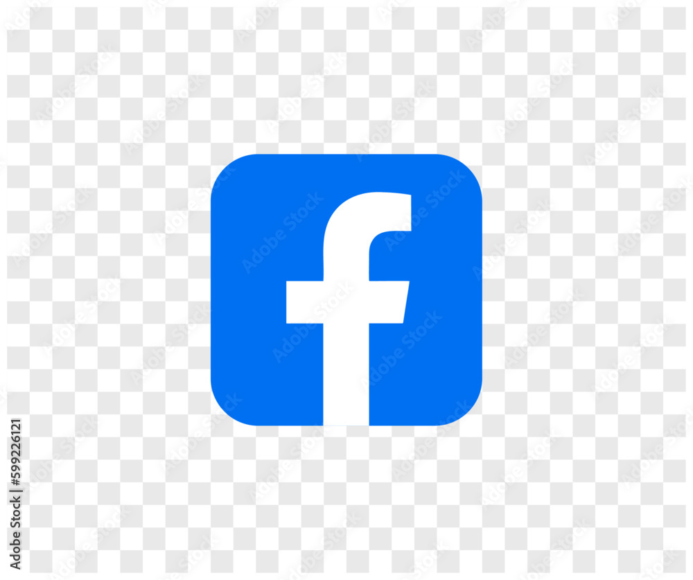 Realistic Social Media Logotype Facebook Social Media Button Icon 