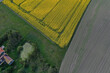 Aerial photograph of a farm