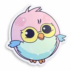  A lovable and endearing chibi Birds sticker with a white background, radiating warmth and affection in their cute chibi form, Generative AI