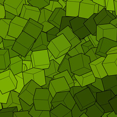 Geometric background with green cubes. Design element. eps 10