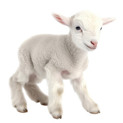 Wall Mural - The little lamb is learning to stand. Isolated on a transparent background. Generative AI.