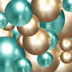 Set of colorful round vector spheres or balls with reflective shiny dimensional surfaces for celebrating Christmas New Year. Vector illustration.