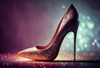 © Johnathan - Right Side Female Sparkling Dress Shoe Backdrop Generative AI