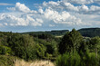 view on a typical, hilly landscape in the french Bourgogne in summer