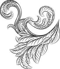 Sticker - Filigree Heraldry Floral Baroque Design Element
