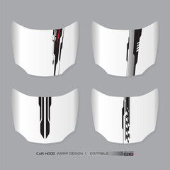 Vehicle graphics stripes kits for car hood. Graphic abstract stripe racing designs vector