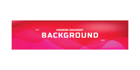 Poster - Red abstract wavy geometric horizontal banner design
