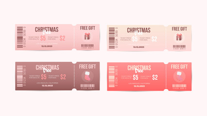 Poster - 4 Event Entrance Tickets. All texts are editable. Vector Graphic Template.