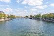 Paris France looking over the river on a beautiful Spring day