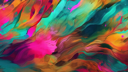 Poster - Perfect for a background or as a phone or tablet wallpaper, 4K Abstract Artwork with Vibrant Colors and Texture. generative ai