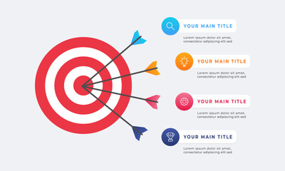 Aufkleber - Goals infographic template. Business concept with 4 steps.