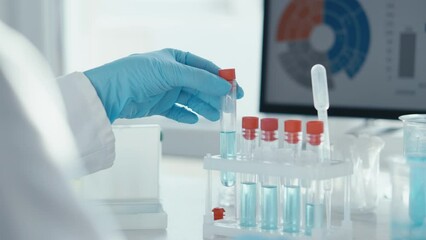 Aufkleber - Medical analysis of blood and other biological fluids to identify health indicators, diagnose diseases and monitor the effectiveness of treatment. Researcher in a medical laboratory