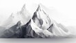 Beautiful mountain peak white low poly illustration. AI generated.