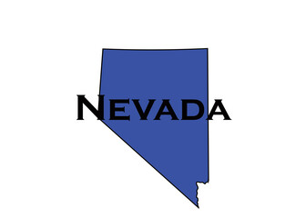 Wall Mural - Politically liberal blue state of Nevada with a map outline.