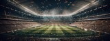 Fototapeta Sport - Big soccer stadium during a great championship generative AI