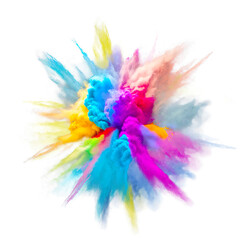 Color powder splash explosion of colour cloud ink. Paint splash smoky colorant. Creative color ink blend or paint drips splash, color powder explode. Abstract artistic background generative ai