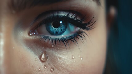 close up of Sad woman concept eyelid generative AI