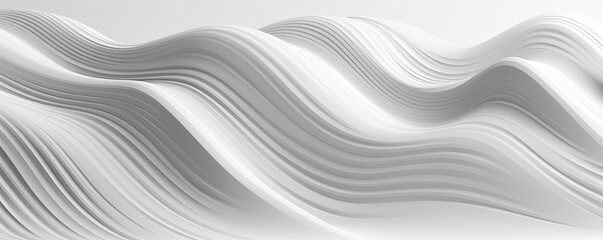 abstract white wavy sculpted horizontal background, wave of 3d white liquid flow of marble. liquid f
