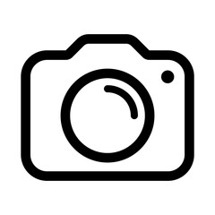 Modern Camera in line style icon, photo camera symbol, camera photography simple black style sign for apps and website, vector illustration.