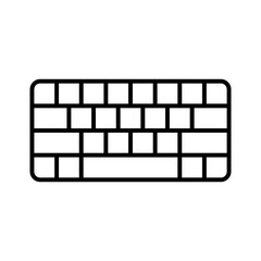 Poster - computer keyboard in line style icon, keyboard symbol, computer component device simple black style 