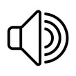 speaker volume in line style icon, loudspeaker symbol, speaker, volume, sound simple black style sign for apps and website, 