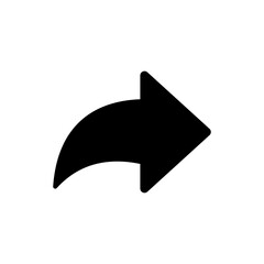 Fototapete - share arrow icon reply send forward icons with curved arrow