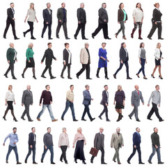 Wall Mural - group of successful business people in motion isolated