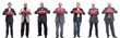 © ASDF - collage of businessmen in boxing gloves isolated