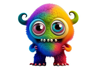 Wall Mural - Colorful Baby Monsters Sublimation clipart png  ai generative