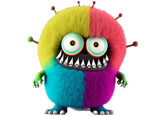 Wall Mural - Colorful Baby Monsters Sublimation clipart png  ai generative